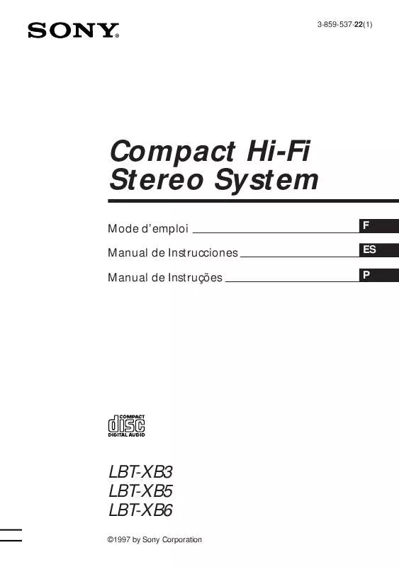 Mode d'emploi SONY LBT-XB3