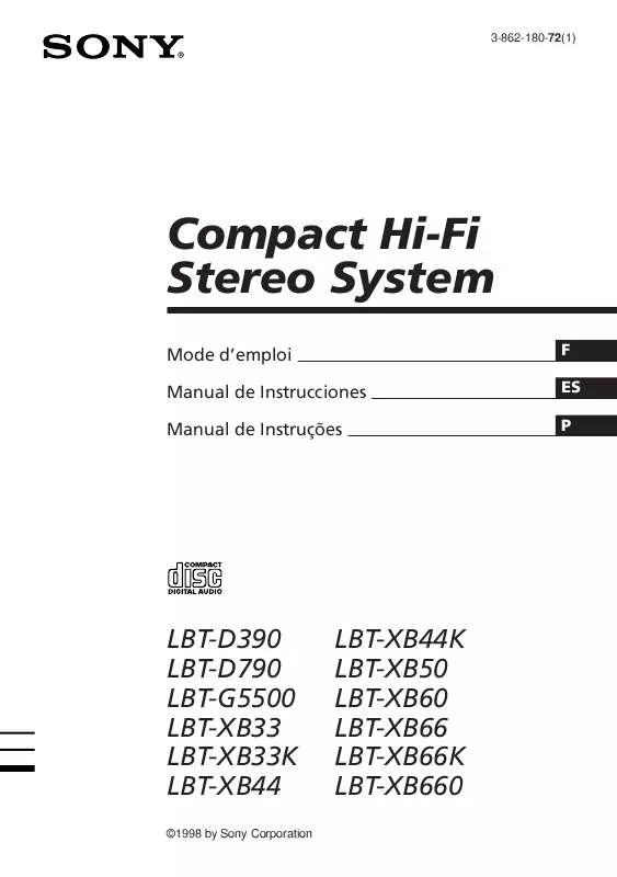 Mode d'emploi SONY LBT-XB33