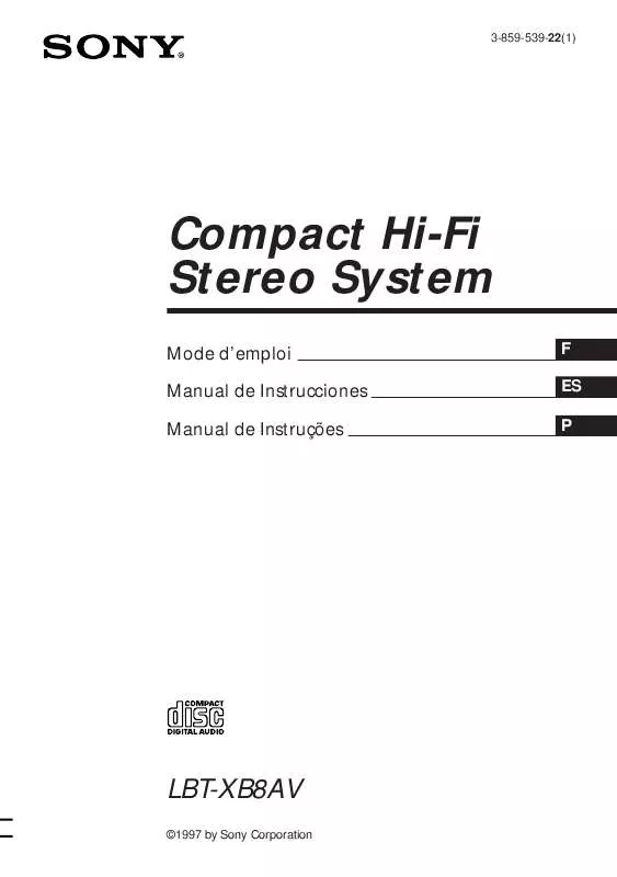 Mode d'emploi SONY LBT-XB8AV