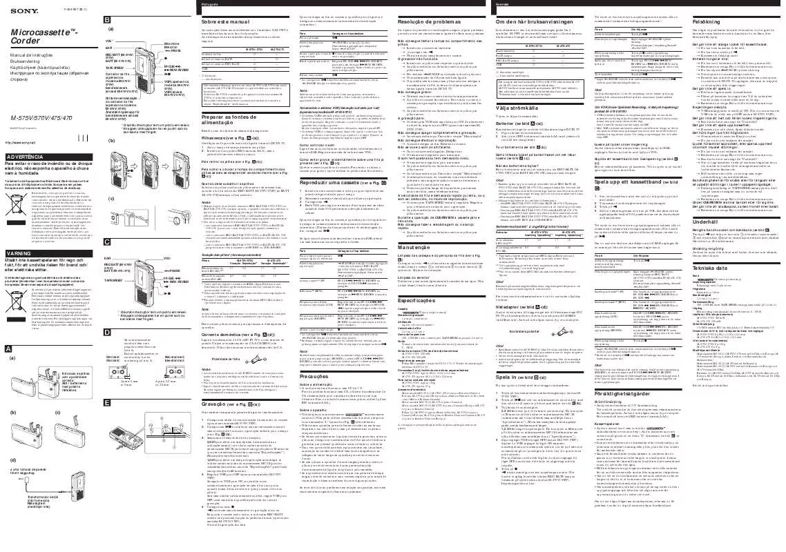 Mode d'emploi SONY M-475