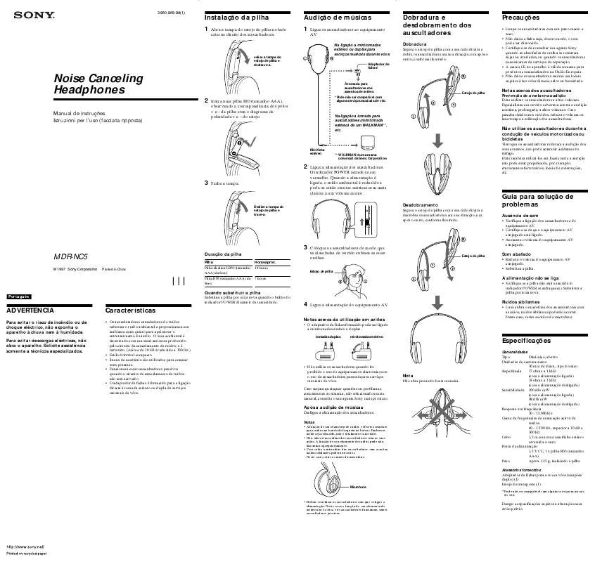 Mode d'emploi SONY MDR-NC5