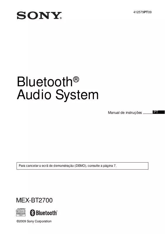 Mode d'emploi SONY MEX-BT2700