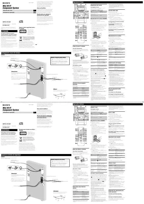 Mode d'emploi SONY MHC-EC50