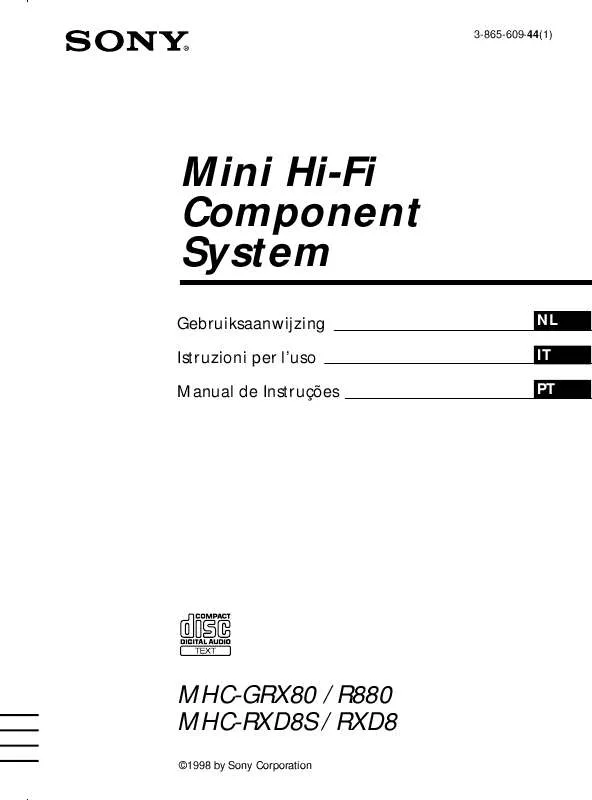 Mode d'emploi SONY MHC-GRX80J