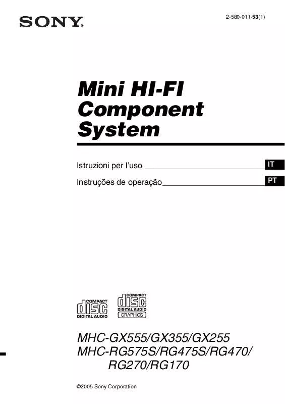 Mode d'emploi SONY MHC-GX255