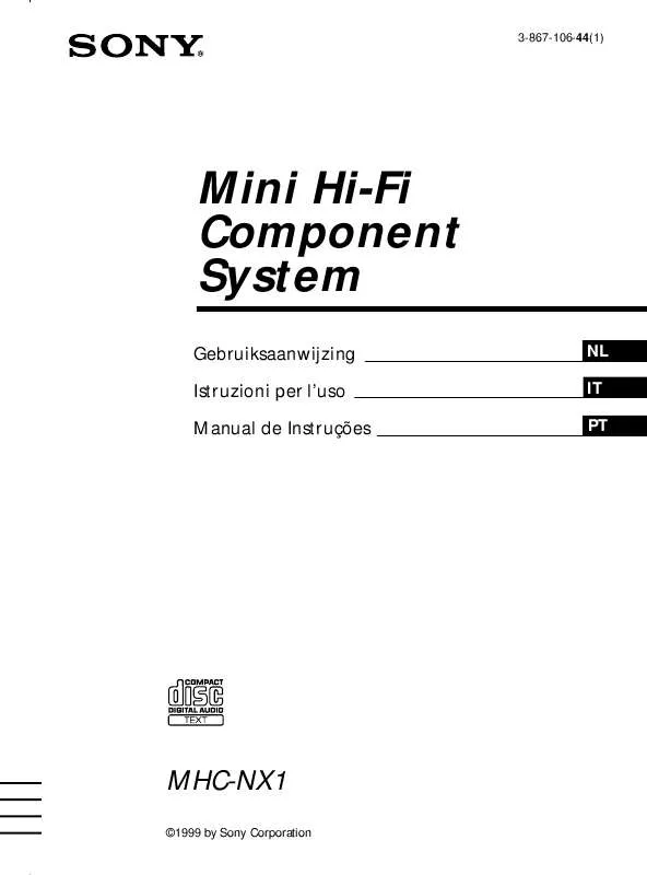 Mode d'emploi SONY MHC-NX1