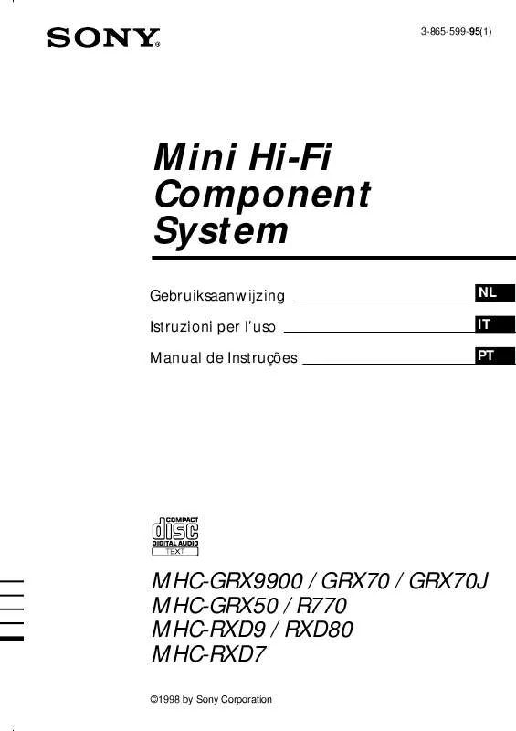 Mode d'emploi SONY MHC-R770