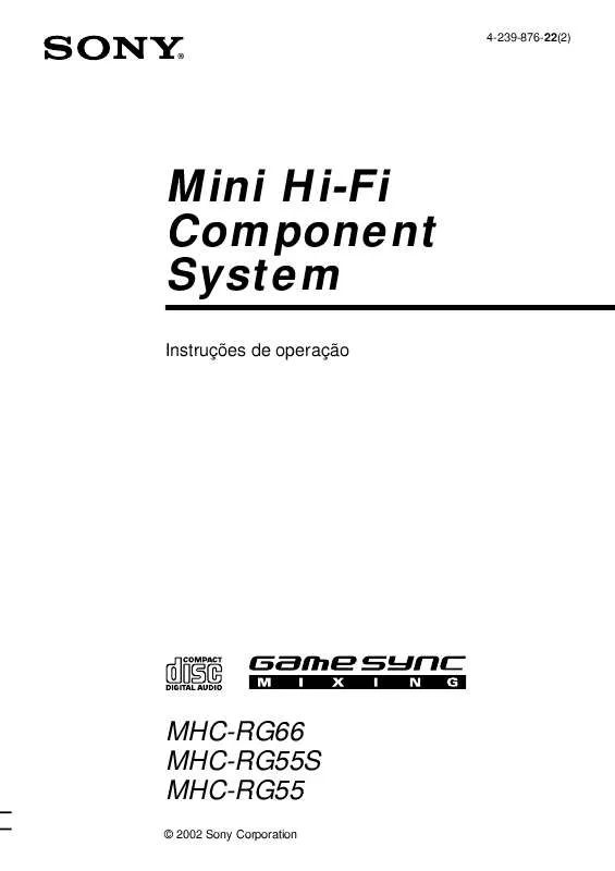 Mode d'emploi SONY MHC-RG55S