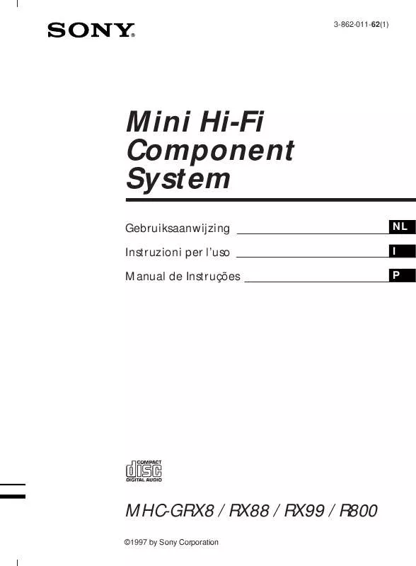 Mode d'emploi SONY MHC-RX88