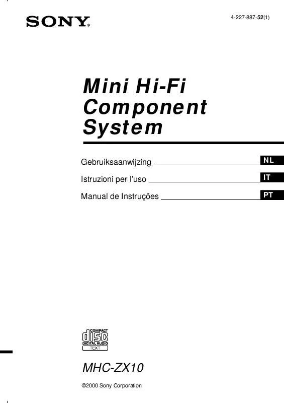 Mode d'emploi SONY MHC-ZX10