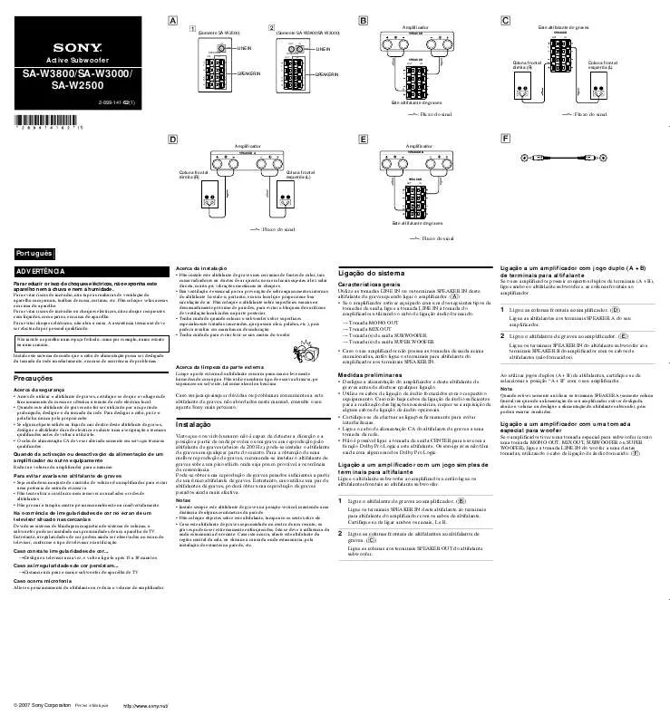 Mode d'emploi SONY SA-W3000