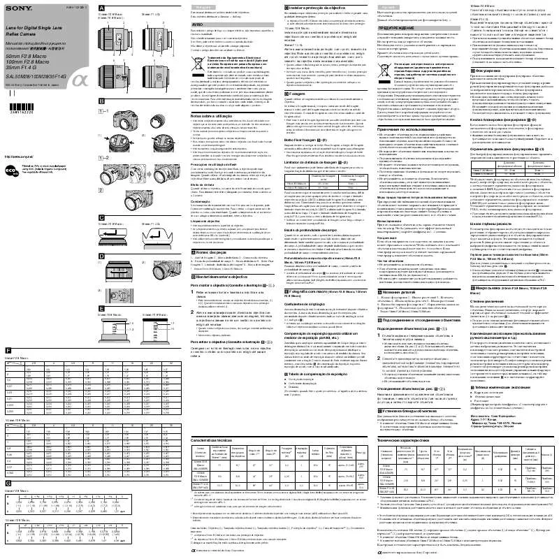 Mode d'emploi SONY SAL100M28