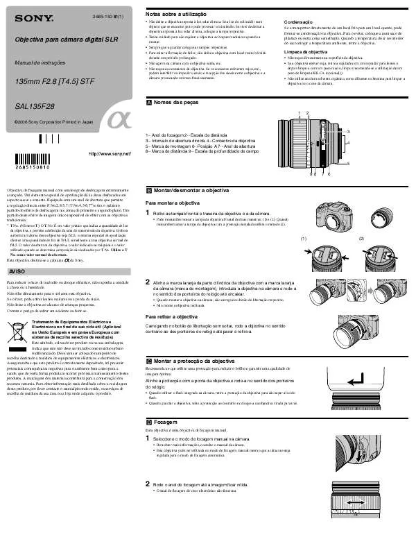 Mode d'emploi SONY SAL135F28