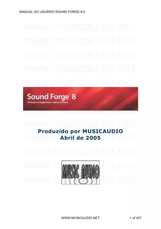 Mode d'emploi SONY SOUND FORGE 8