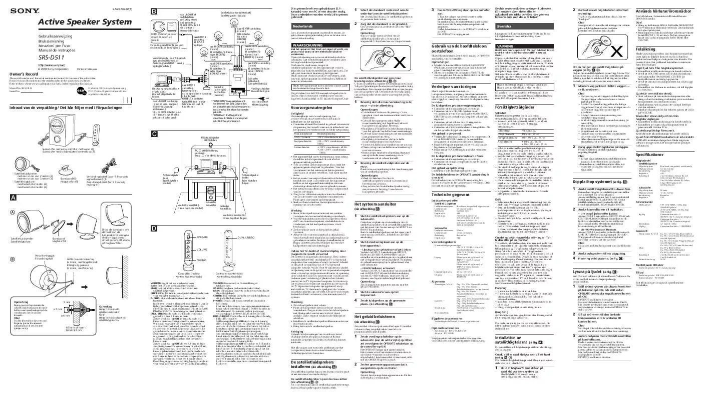 Mode d'emploi SONY SRS-D511