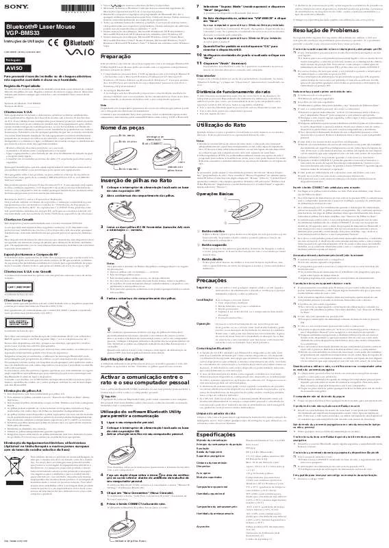 Mode d'emploi SONY VGP-BMS33/B