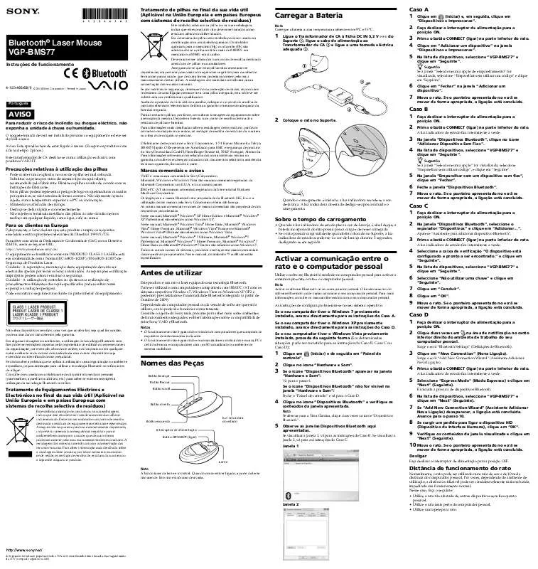 Mode d'emploi SONY VGP-BMS77