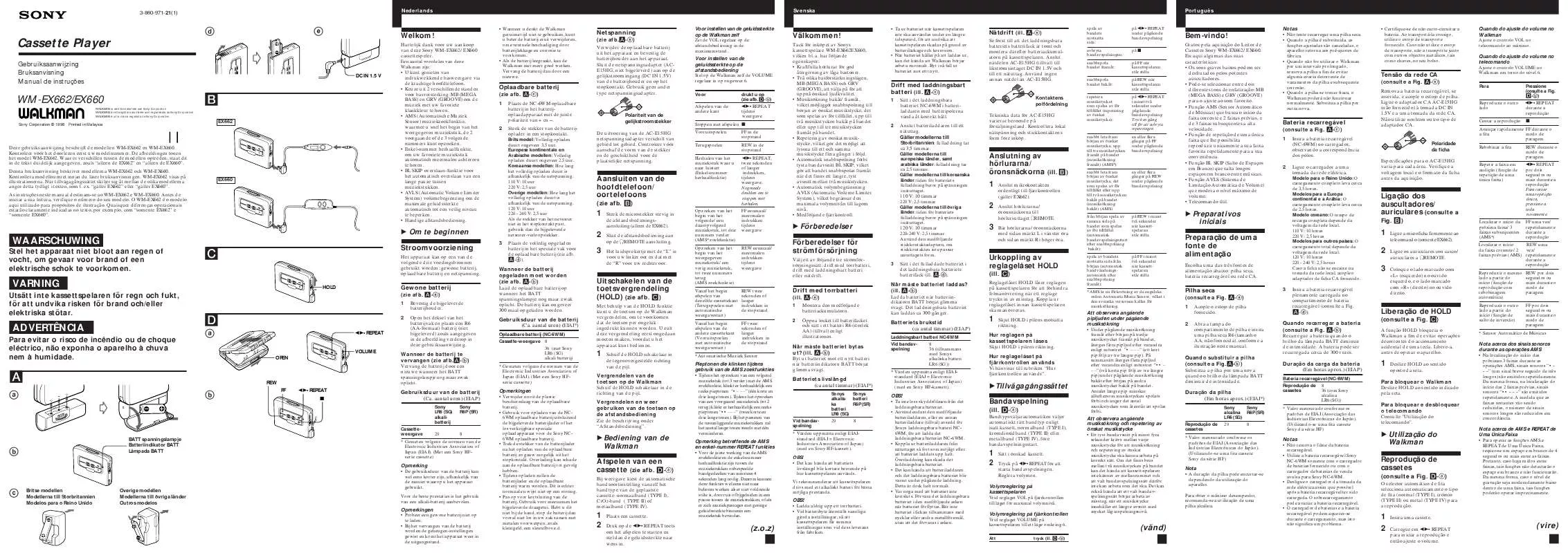 Mode d'emploi SONY WM-EX662