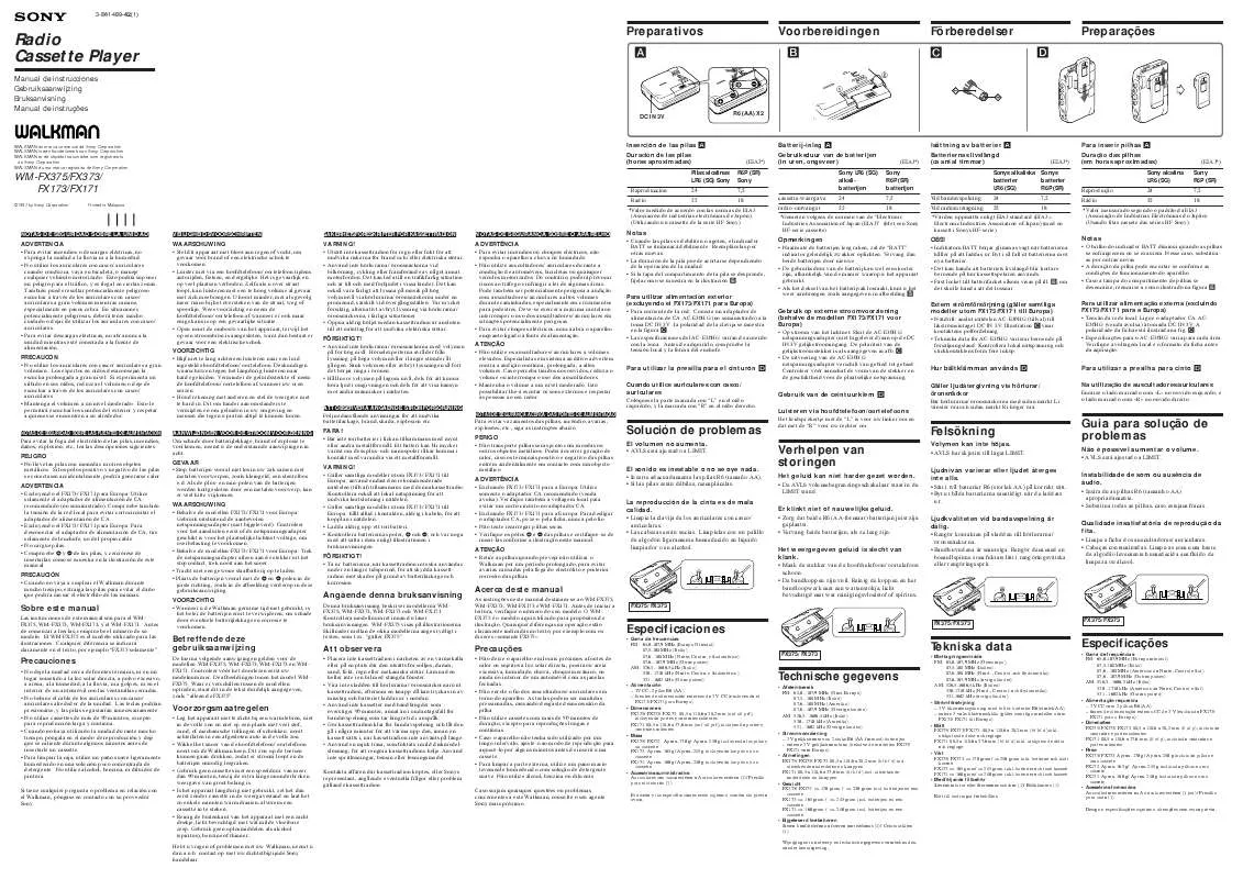 Mode d'emploi SONY WM-FX173