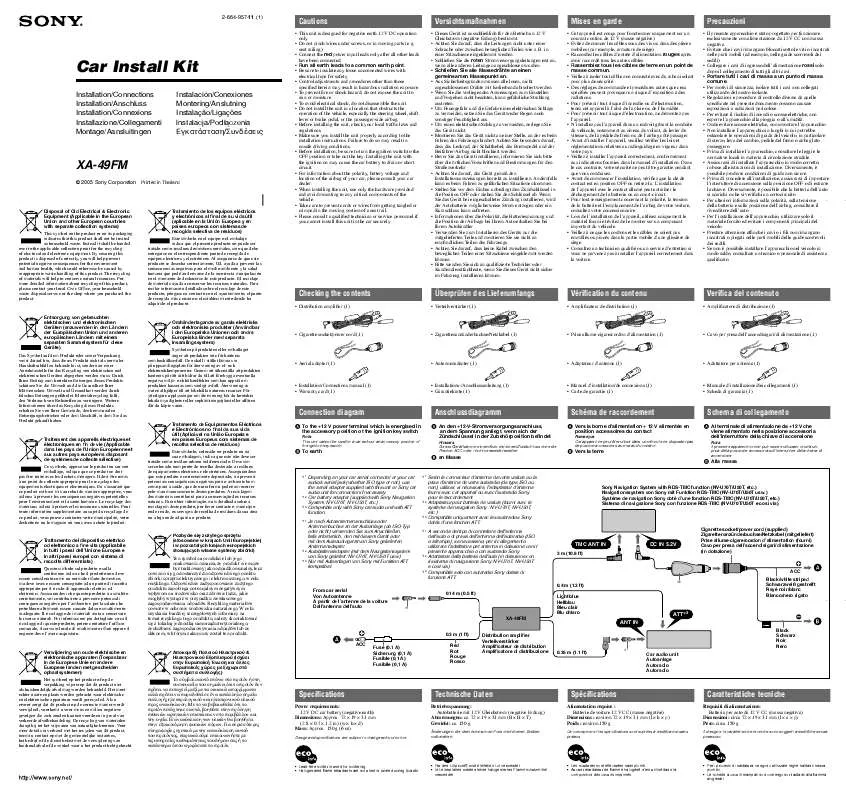 Mode d'emploi SONY XA-49FM