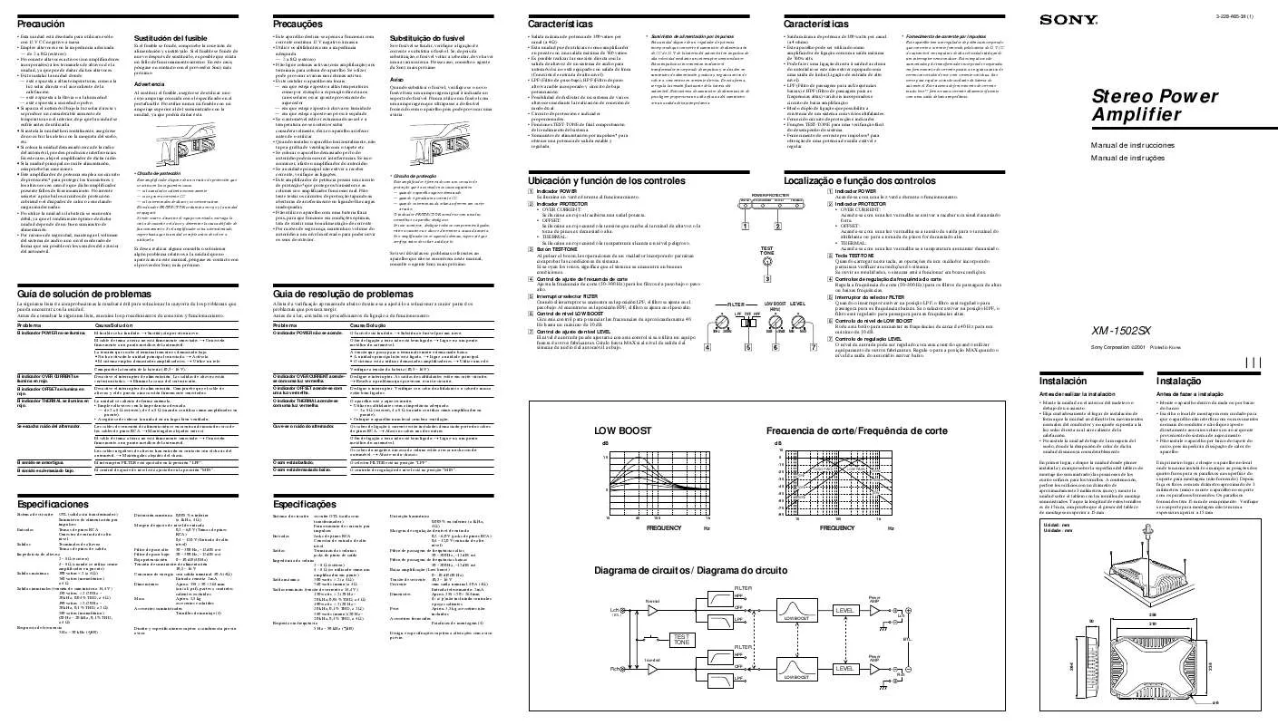 Mode d'emploi SONY XM-1502SX