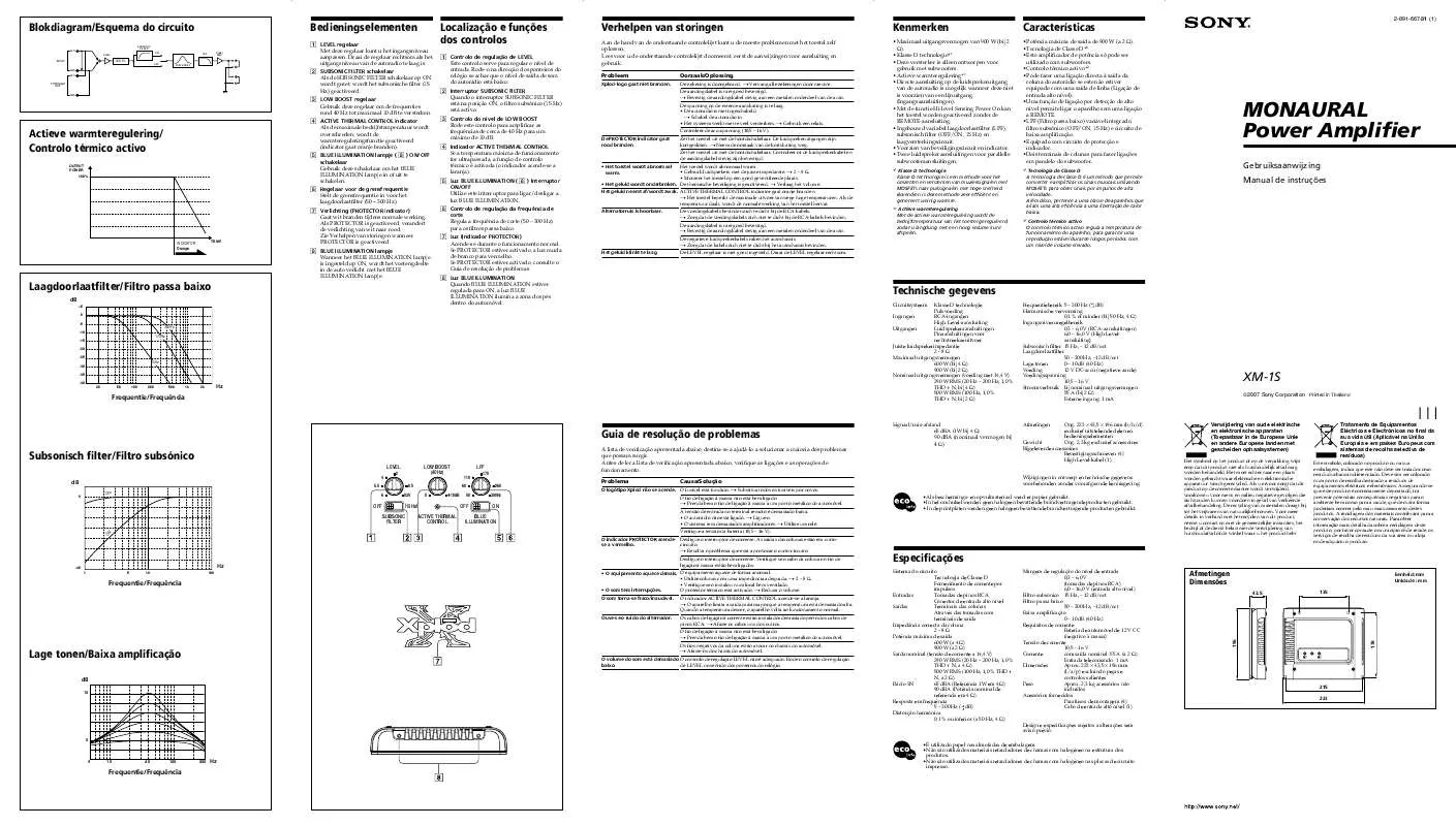 Mode d'emploi SONY XM-1S