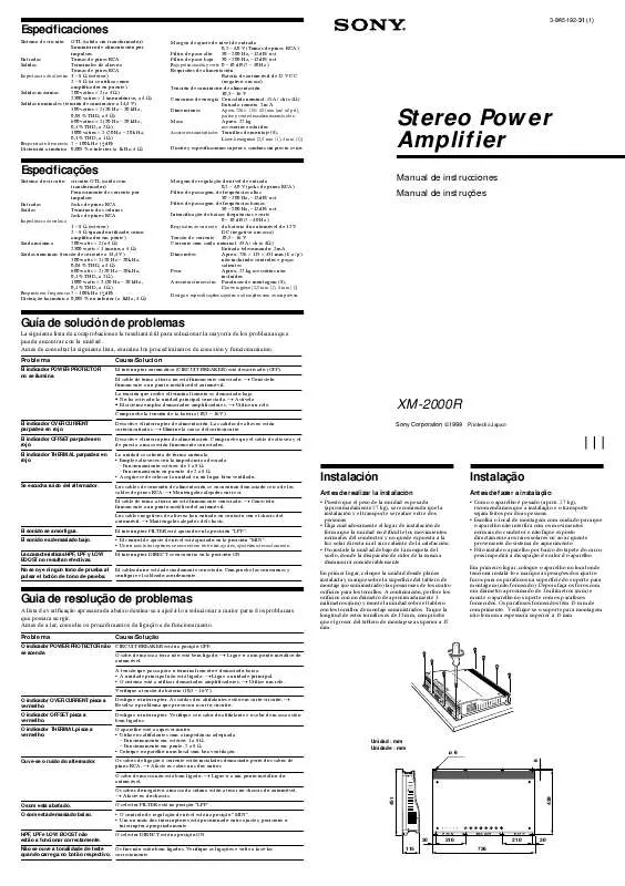 Mode d'emploi SONY XM-2000R