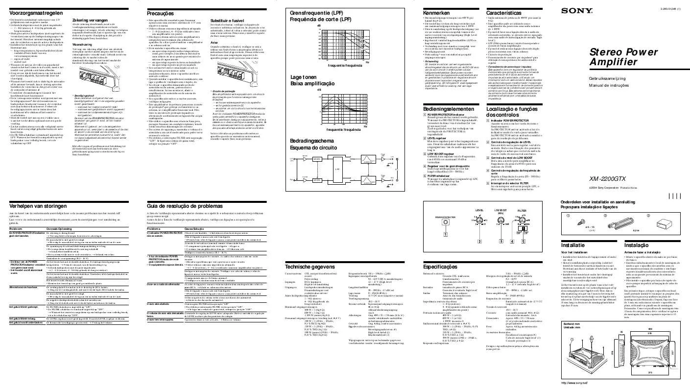 Mode d'emploi SONY XM-2200GTX