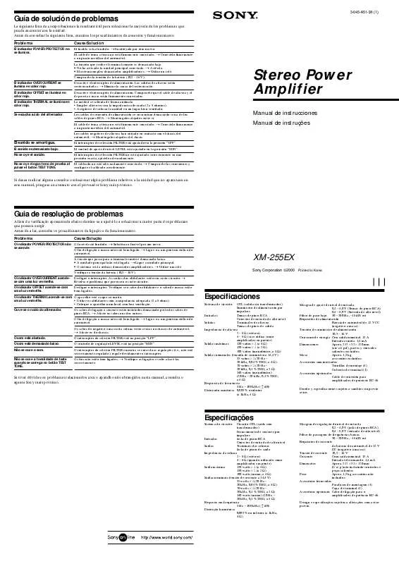 Mode d'emploi SONY XM-255EX