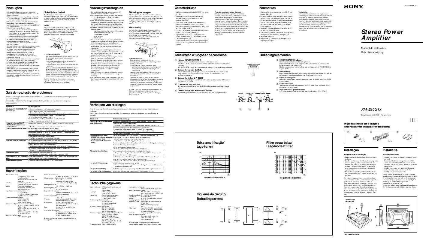 Mode d'emploi SONY XM-280GTX