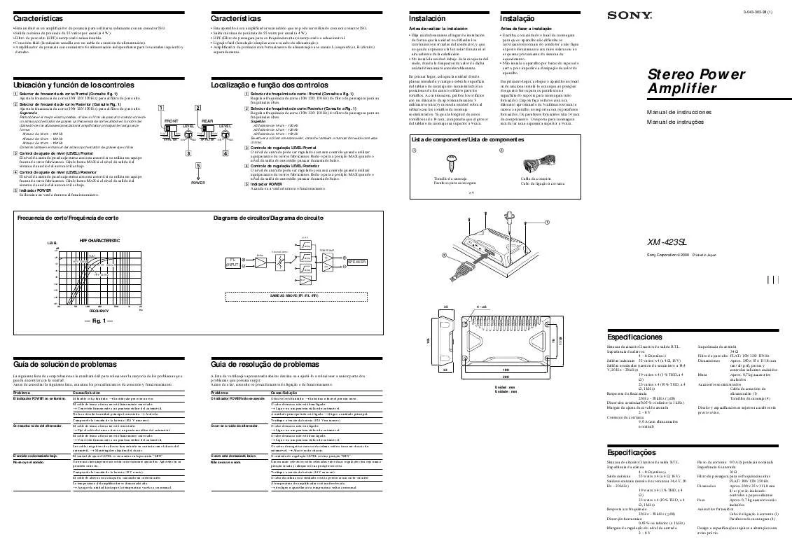 Mode d'emploi SONY XM-423SL