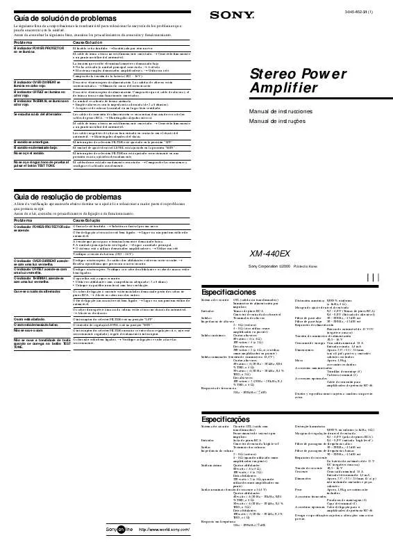 Mode d'emploi SONY XM-440NX