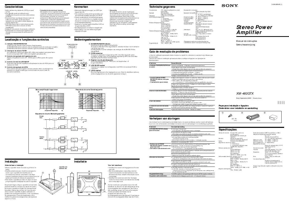 Mode d'emploi SONY XM-460GTX