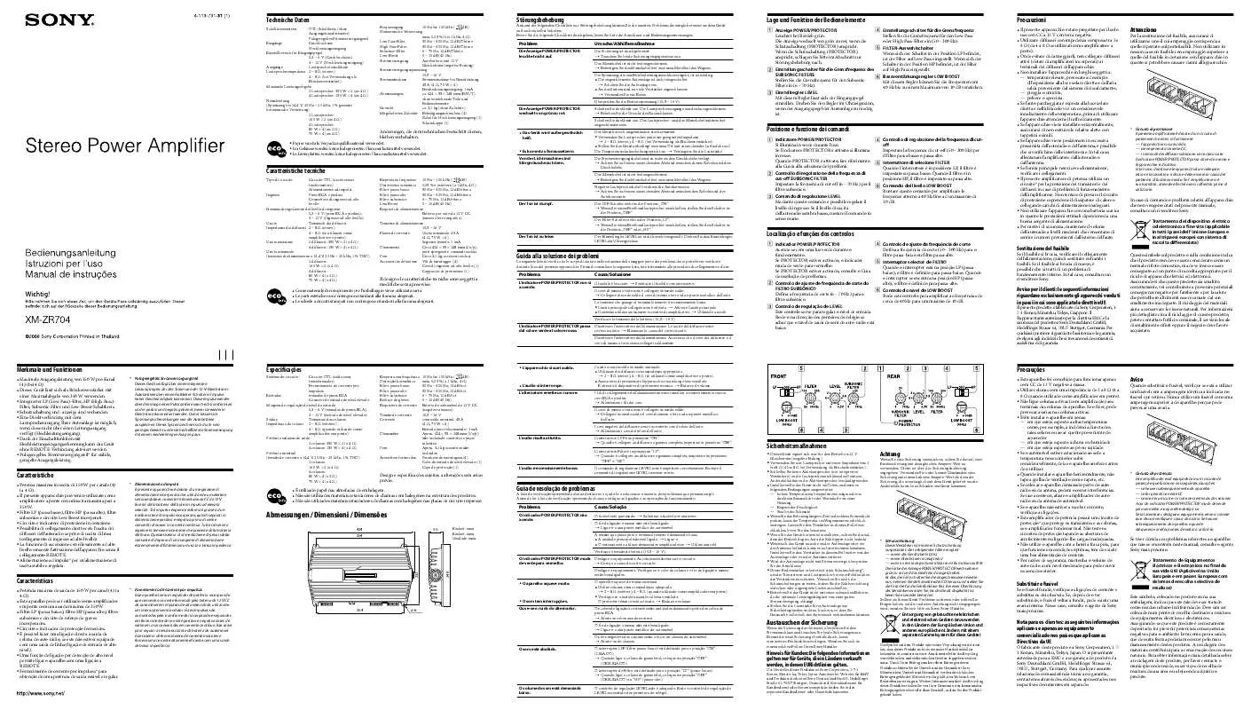 Mode d'emploi SONY XM-ZR704