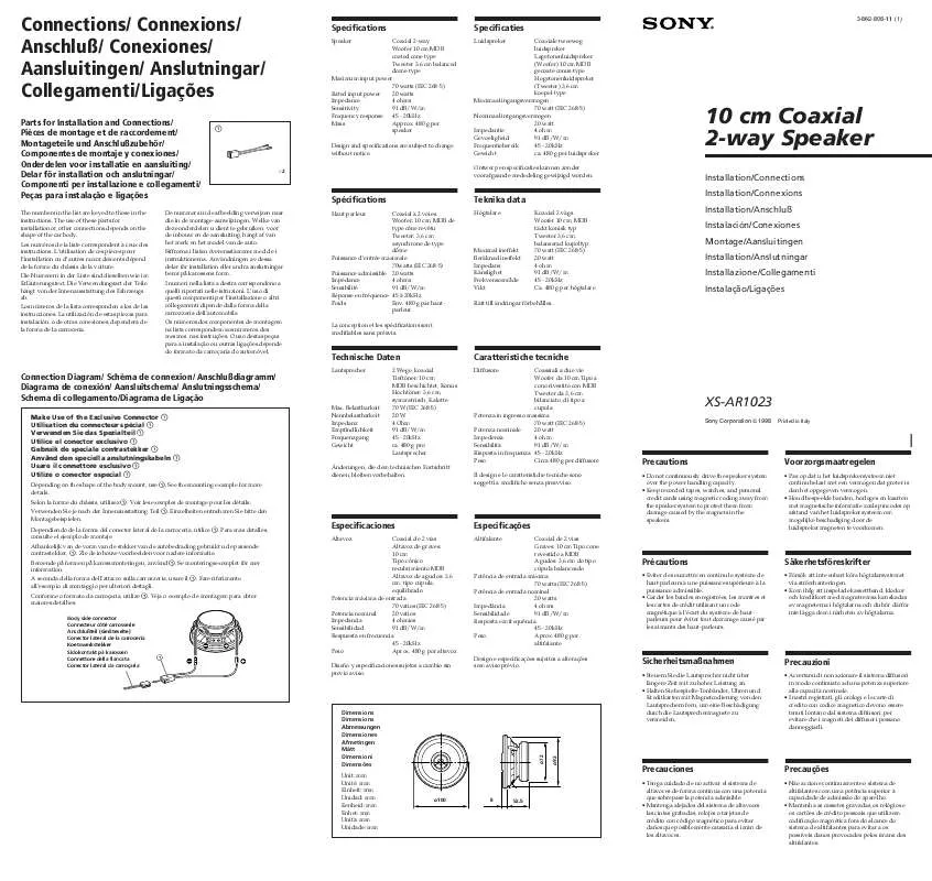 Mode d'emploi SONY XS-AR1023