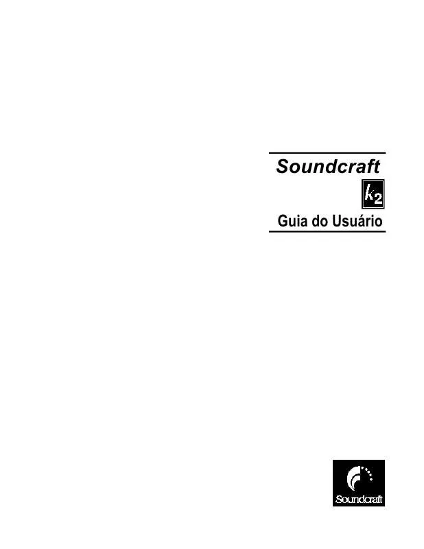 Mode d'emploi SOUNDCRAFT K2