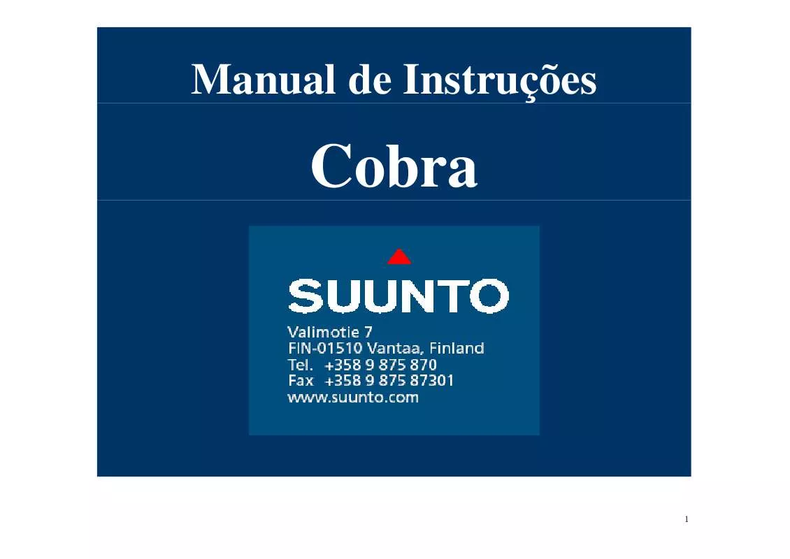 Mode d'emploi SUUNTO COBRA