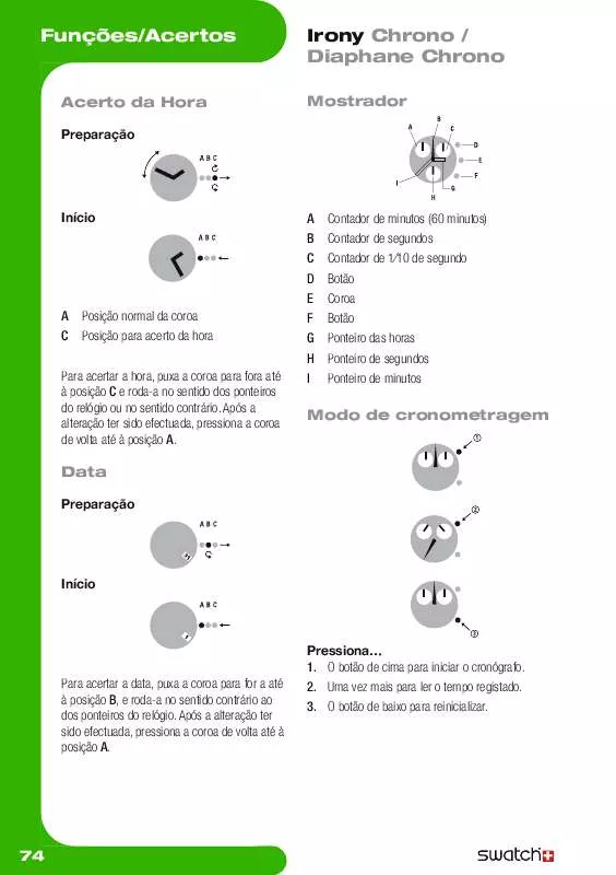 Mode d'emploi SWATCH DIPHANE CHRONO