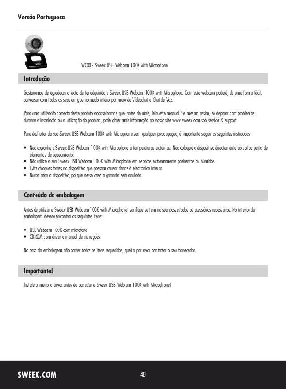 Mode d'emploi SWEEX WC002