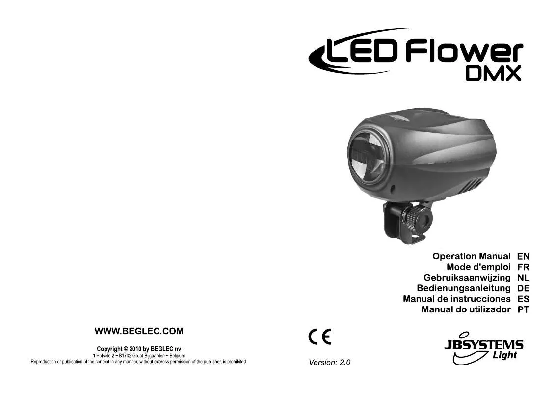 Mode d'emploi SYNQ AUDIO RESEARCH LED FLOWER DMX