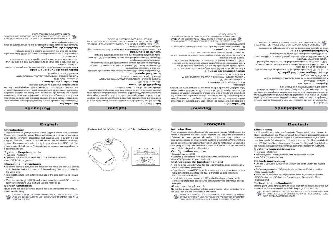 Mode d'emploi TARGUS AMU0503