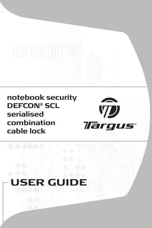 Mode d'emploi TARGUS NOTEBOOK SECURITY DEFCON SCL