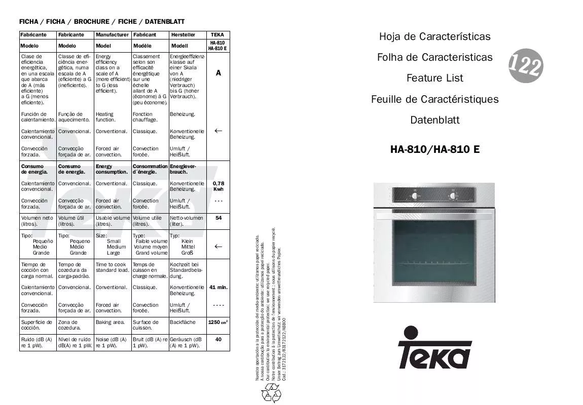 Mode d'emploi TEKA HA-810 E