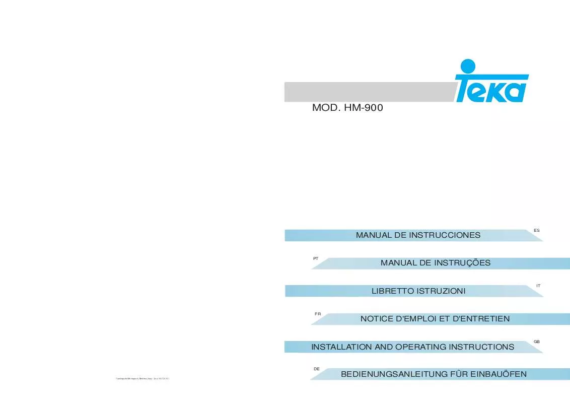 Mode d'emploi TEKA HM 900