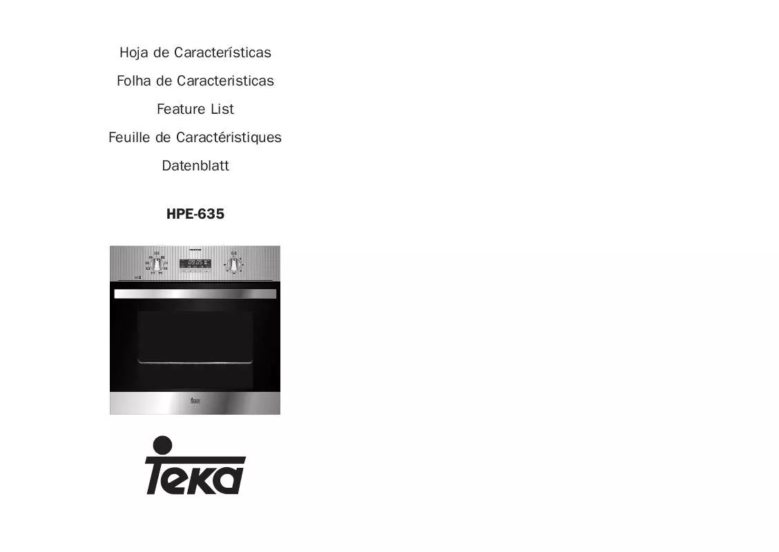 Mode d'emploi TEKA HPE-635