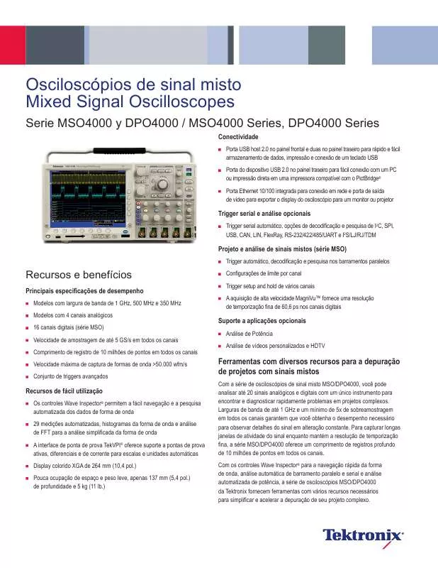 Mode d'emploi TEKTRONIX MSO4034