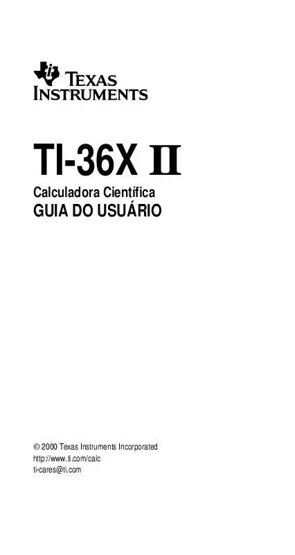 Mode d'emploi TEXAS INSTRUMENTS TI-36X II