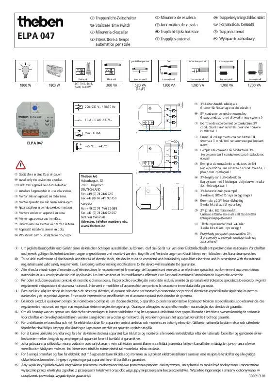 Mode d'emploi THEBEN ELPA 047