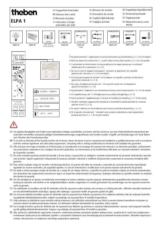 Mode d'emploi THEBEN ELPA 1