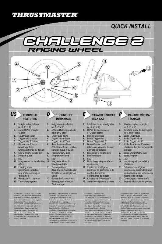 Mode d'emploi THRUSTMASTER CHALLENGE 2